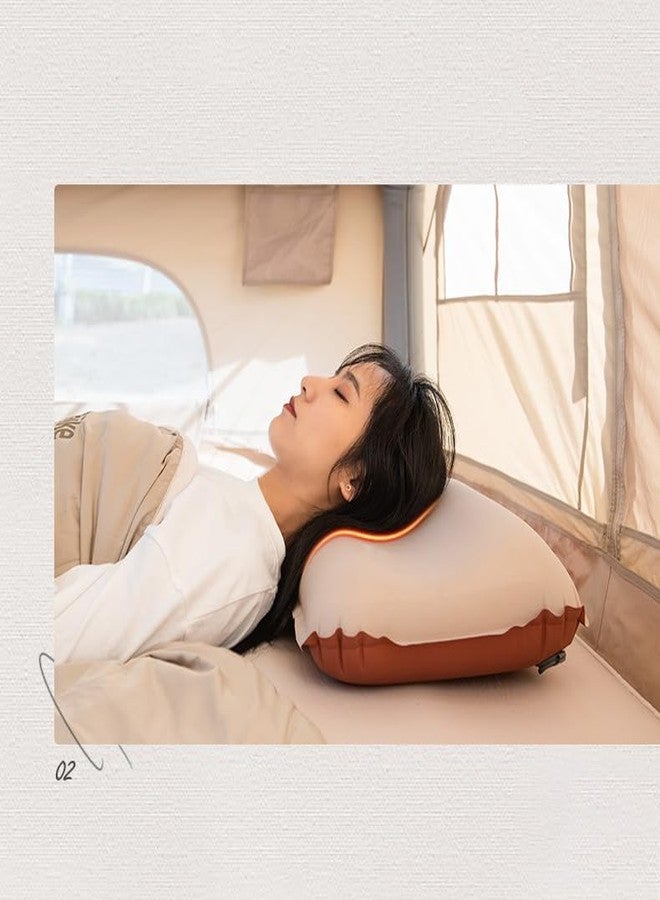 kesig® 3D Sponge Pillow Automatic Inflatable Pillow Camping Tent Air Cushion Pillow Travel Portable Cervical Pillow Lunch Break Pillow Outdoor (Random Color). - Image 2